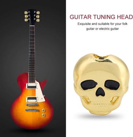 Kul Concept Kuru Kafa Tasarım Gitar Akort Burgusu Başlığı Altın Renk 6'lı Set