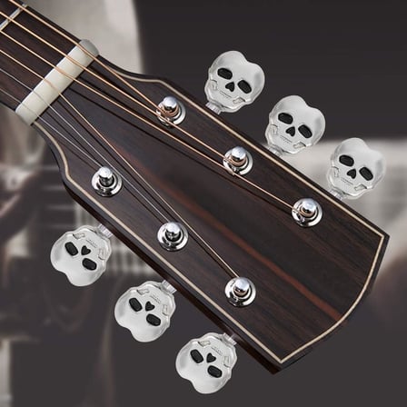 Kul Concept Kuru Kafa Gitar Akort Burgusu Başlığı Gümüş Krom 6'lı Set