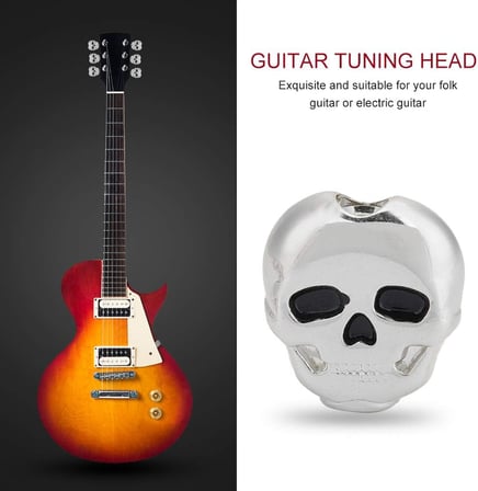 Kul Concept Kuru Kafa Gitar Akort Burgusu Başlığı Gümüş Krom 6'lı Set