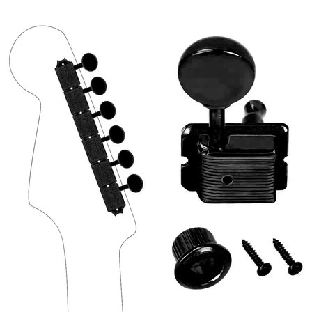 Kul Concept 6R Elektro Gitar Akort Burgusu Seti Siyah Çinko Alaşım Stratocaster ve Telecaster Uyumlu