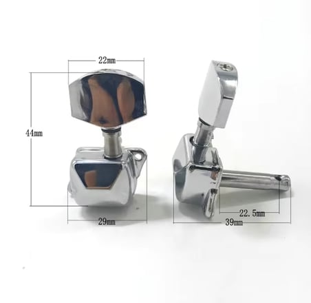 Kul Concept Elektro ve Akustik Gitar Akort Burgusu Seti 6'lı Kilitli Krom 3L + 3R