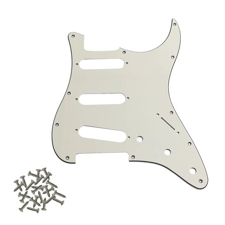 Kul Concept Stratocaster Elektro Gitar Pickguard 3 Katmanlı 11 Delikli SSS Beyaz