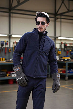 Softshell Erkek Mont Rüzgar Geçirmez Fy81 Fiyort Logan Korumalı Ceket