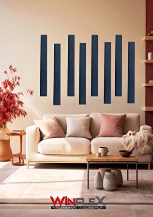 12 ADET DEKORATİF AKUSTİK KUMAŞ KAPLI PANEL-ANTRASİT GRİ(10x100CM)