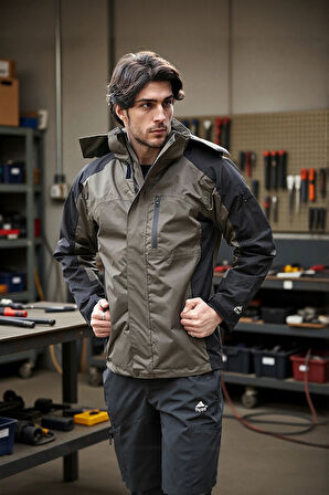 Su Geçirmez Erkek Kışlık Mont Rüzgarlık Yağmurluk 162 Fiyort Sogne Arada Çıkarılabilir