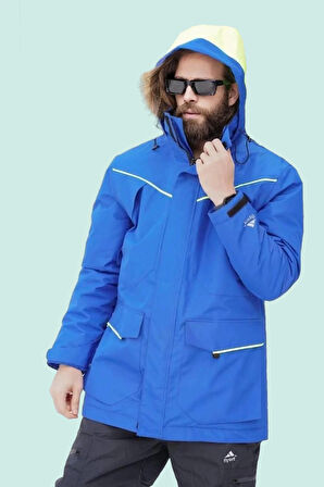 Kışlık Erkek Mont Su Geçirmez Kayak Fiyort 730 Milford Saxmavi