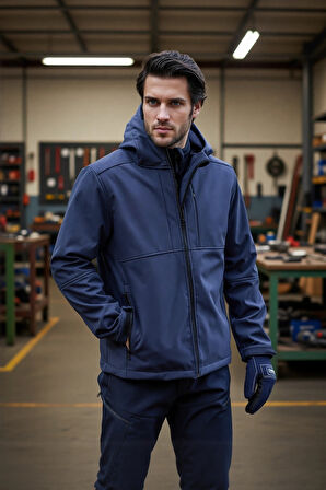 Softshell Erkek Mont Su Geçirmez Kapüşonlu Outdoor 350 Flam2 Fiyort Rüzgar Günlük