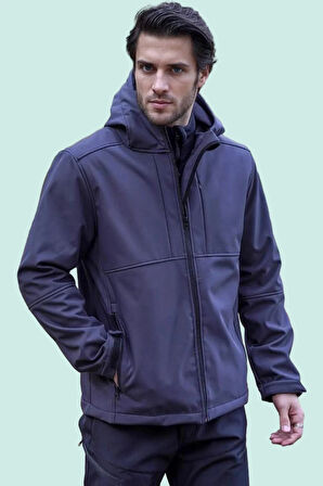 Softshell Erkek Mont Su Geçirmez Kapüşonlu Outdoor 350 Flam2 Fiyort Rüzgar Günlük