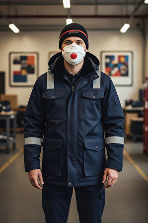 Ege FFP3 Ventilli Katlanır Maske 701V Solunum Koruma 701