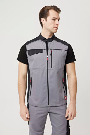 Yazlık İş Yeleği Polyester Gabardin Allium Outdoor Yelek Hafif Nefes Alabilir Fonksiyonel Cepli