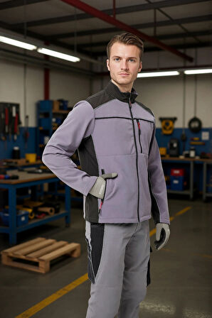 Kışlık İş Güvenliği Softshell Mont Allium Suya Rüzgar Kesici Termal İç Astarlı