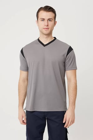 Erkek V Yaka Nefes Alan TShirt Allium Tişört Alabilir Esnek Şık İş Günlük İçin
