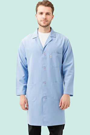 Erkek Uzun Kollu İş Önlüğü 75 Polyester OEKOTEX Vanessa Önlük Yaka Rahat