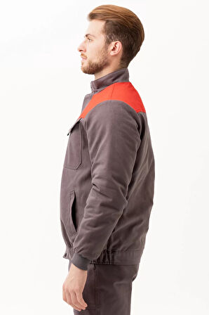 Kışlık İş Mont GriTuruncu Kapitone Astarlı Avensis Astar Rüzgar Geçirmez Montu Kıyafeti