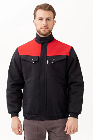 Kışlık İş Mont GriTuruncu Kapitone Astarlı Avensis Astar Rüzgar Geçirmez Montu Kıyafeti