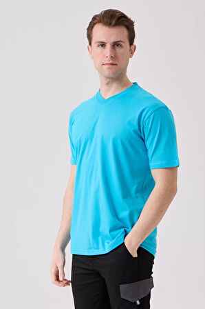 V Yaka 100 Pamuk Penye Tshirt Is Gvenligi Galanthus shirt Nefes Alabilir Rahat Şık Tasarım