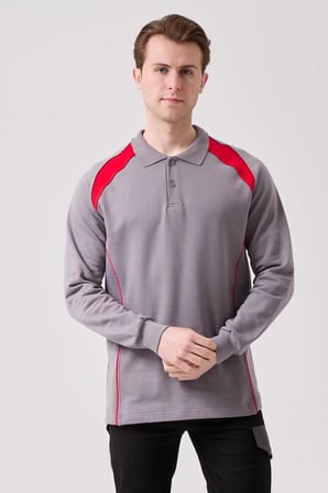 Polo Yaka Uzun Kollu Sweatshirt Detayli Is Giyim Vancelya Nefes Alabilir İş Günlük İçin
