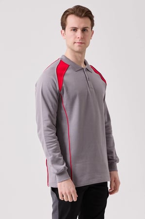 Polo Yaka Uzun Kollu Sweatshirt Detayli Is Giyim Vancelya Nefes Alabilir İş Günlük İçin