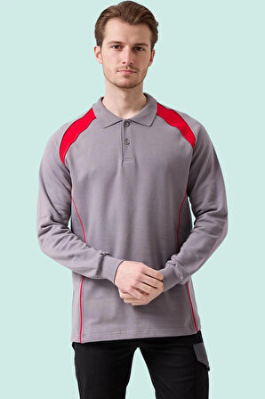 Polo Yaka Uzun Kollu Sweatshirt Detayli Is Giyim Vancelya Nefes Alabilir İş Günlük İçin