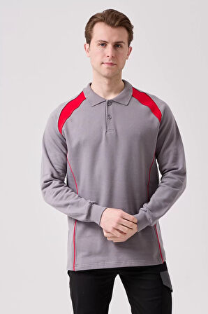 Polo Yaka Uzun Kollu Sweatshirt Detayli Is Giyim Vancelya Nefes Alabilir İş Günlük İçin