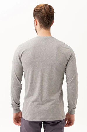 Erkek V Yaka Uzun Kollu Tişört 50 Pamuk Gaura shirt Pamuklu Nefes Alabilir Rahat Kesim Günlük