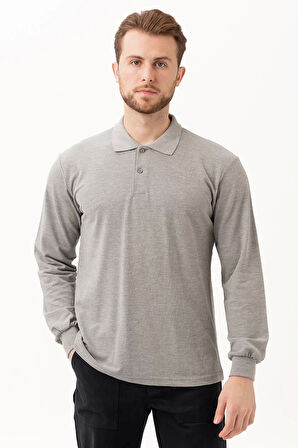 Uzun Kollu Polo Tişört Melanj İş Güvenliği Gaura shırt