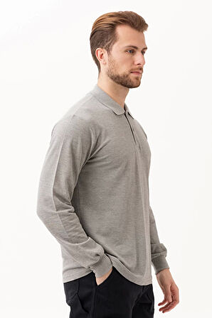 Uzun Kollu Polo Tişört Melanj İş Güvenliği Gaura shırt