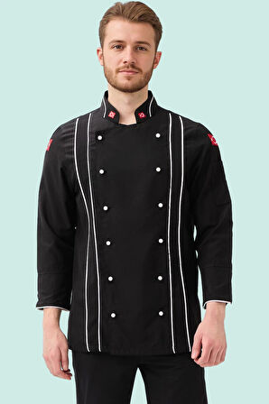 Aşçı Ceketi Kruvaze Profesyonel Hispanica Şef Nefes Alabilir Şık Mutfak