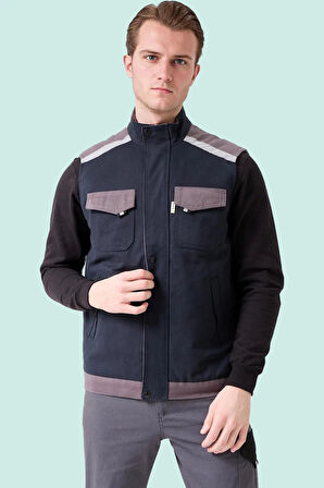 Kışlık Gabardin İş Yeleği Sıcak Rüzgar Geçirmez Blaze Tutucu Fonksiyonel Cepli