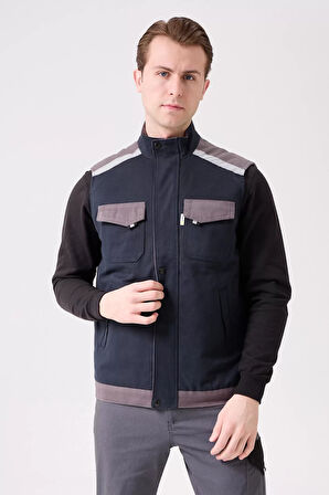 Kışlık Gabardin İş Yeleği Sıcak Rüzgar Geçirmez Blaze Tutucu Fonksiyonel Cepli