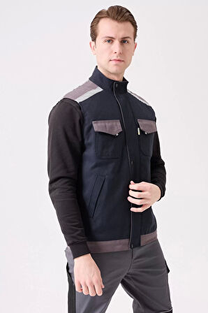 Kışlık Gabardin İş Yeleği Sıcak Rüzgar Geçirmez Blaze Tutucu Fonksiyonel Cepli