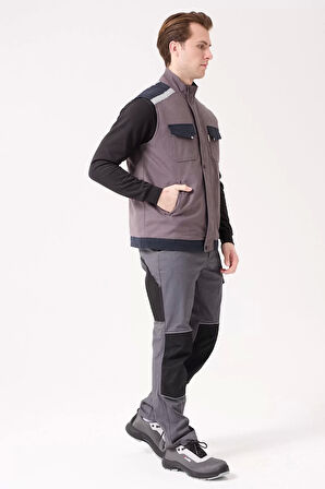 Kışlık Gabardin İş Yeleği Sıcak Rüzgar Geçirmez Blaze Tutucu Fonksiyonel Cepli