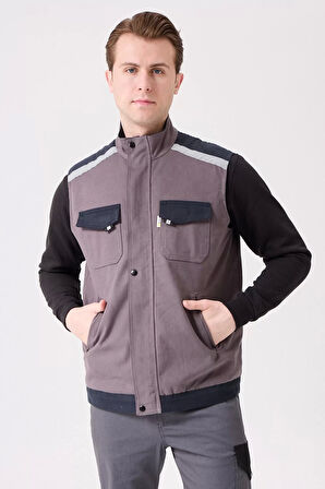 Kışlık Gabardin İş Yeleği Sıcak Rüzgar Geçirmez Blaze Tutucu Fonksiyonel Cepli