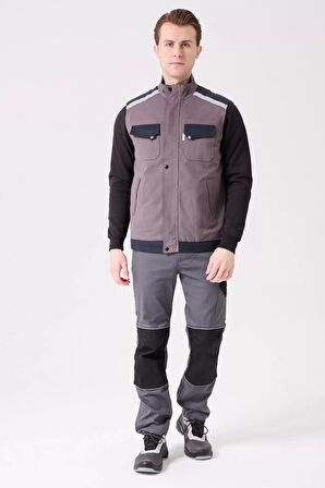 Kışlık Gabardin İş Yeleği Sıcak Rüzgar Geçirmez Blaze Tutucu Fonksiyonel Cepli