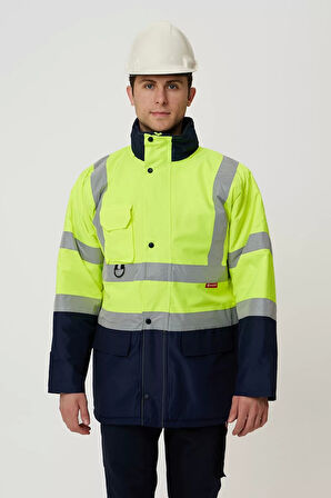 Kışlık İş Güvenliği Parkası Neon EN ISO 13688 20471 343 Linum