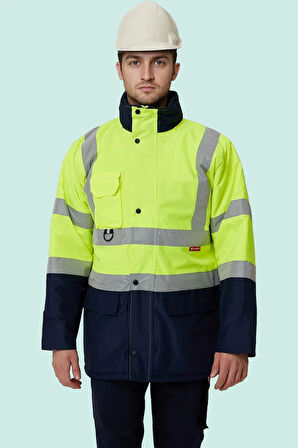 Kışlık İş Güvenliği Parkası Neon EN ISO 13688 20471 343 Linum
