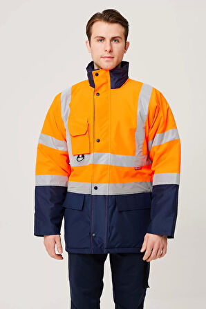 Kışlık İş Güvenliği Parkası Neon EN ISO 13688 20471 343 Linum