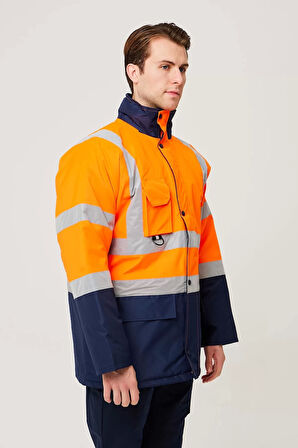 Kışlık İş Güvenliği Parkası Neon EN ISO 13688 20471 343 Linum