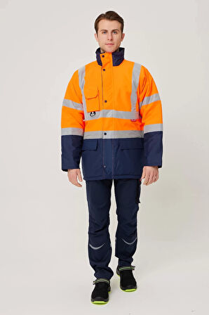 Kışlık İş Güvenliği Parkası Neon EN ISO 13688 20471 343 Linum