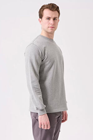 Erkek Pamuklu Sweatshirt Kışlık ISG Üniforması Herba Basic Rahat Kesim Günlük İş Kullanımı