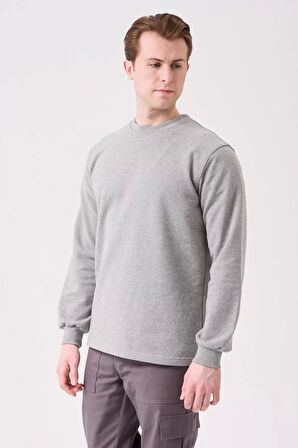 Erkek Pamuklu Sweatshirt Kışlık ISG Üniforması Herba Basic Rahat Kesim Günlük İş Kullanımı