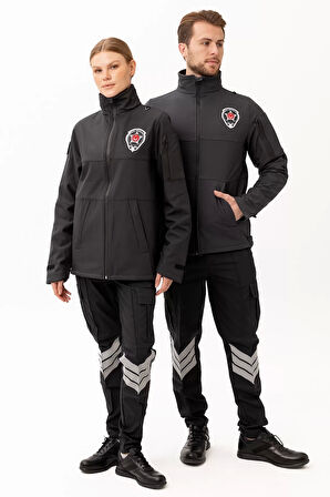 Kışlık İş Güvenliği Softshell Mont Kıyafetleri Rüzgar Geçirmez Nefes Alabilen Montu