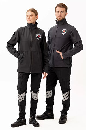 Kışlık İş Güvenliği Softshell Mont Kıyafetleri Rüzgar Geçirmez Nefes Alabilen Montu