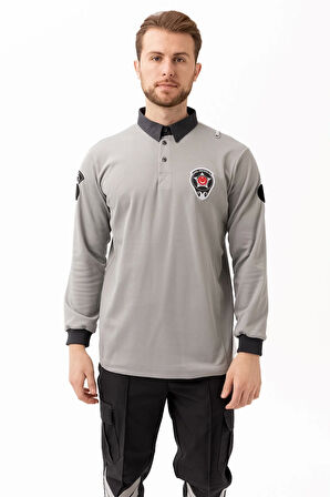 Uzun Kollu Polo Tişört İş Güvenliği Armalı Görünüm Konfor