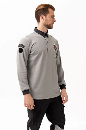 Uzun Kollu Polo Tişört İş Güvenliği Armalı Görünüm Konfor