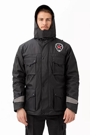 Kışlık İş Güvenliği Kabanı Reflektörlü Mont Kıyafeti Kaban Havalara Modeli