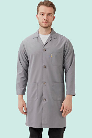 Erkek Uzun Kollu İş Önlüğü 75 Polyester OEKOTEX Vanessa Önlük Yaka Rahat