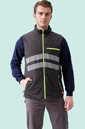 Su Geçirmez Yansıtıcı İş Yeleği Kışlık Salix Outdoor Yelek Suya Hafif Fonksiyonel Cepli