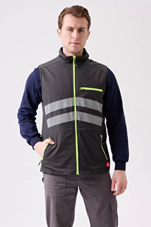 Su Geçirmez Yansıtıcı İş Yeleği Kışlık Salix Outdoor Yelek Suya Hafif Fonksiyonel Cepli