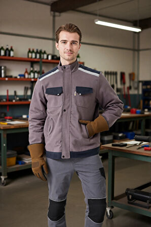 Kışlık Gabardin İş Montu Soğuk Hava Koruma Blaze Mont Koşullarına Tipi Dış Giyim